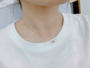 ZJUZ18K金小蛮腰项链彩金玫瑰金项链女士锁骨链简约生日礼物送女朋友 18K金玫瑰金色（中号） 实拍图