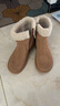 ZHR雪地靴女牛皮加绒加厚女靴冬季羊羔毛平底短靴女 EH97A 驼色 36  实拍图