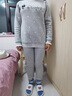 莫代尔保暖内衣女加厚加绒套装少女初高中学生秋衣秋裤可外穿保暖衣冬季 灰色猫咪[加绒加厚套装] 4XL 建议体重:120-140斤 实拍图