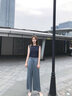 马迪安 2022夏季新款阔腿裤女高腰垂感冰丝长裤醋酸宽松铜氨丝休闲裤直筒裤女裤子 灰绿色【常规】 M【85-105斤】 实拍图