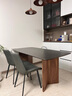 灰尼岩板餐桌家用胡桃色中古风美式复古小户型长方形饭桌实木餐桌椅 【CMA认证】160*80*75cm 一桌六椅(伊姆斯餐椅) 实拍图