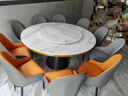 赫梵丝 餐桌 大理石餐桌椅组合现代简约圆形餐桌家用带转盘吃饭圆桌 1.5米 一桌十椅【带大理石转盘】 飘带纹 椅子颜色留言 实拍图