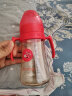 可可萌（COCOME）咕噜PPSU硅胶吸管奶瓶儿童1岁以上大宝宝带手柄喝水杯280ML西瓜红 实拍图