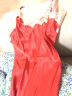 丝界真丝睡裙女士春夏新品性感蕾丝吊带睡衣100%桑蚕丝家居服 玫瑰红 M码 晒单实拍图