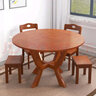 南郡王 全实木餐桌椅组合3人4人6人北欧家用吃饭桌小户型圆桌餐桌915圆 海棠色 1m 单桌餐桌 实拍图