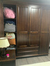 方寸毫厘衣柜 实木衣柜 美式乡村大衣柜衣橱子平开门卧室家具可选择定制 四门衣柜 深胡桃色 实拍图