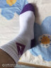 李宁（LI-NING）运动袜 女士中筒袜子 棉质加厚毛巾底 专业羽毛球袜 AWSN324-1-2-3 （红蓝紫) 3双装 实拍图