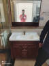 靡丽世家（MILISHIJIA） 美式浴室柜组合橡木实木岩板陶瓷一体盆卫浴柜间落地洗手洗漱台 90cm橡木+智能镜柜 晒单实拍图