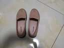 意尔康女单鞋一脚蹬软底妈妈鞋单鞋中老年休闲皮鞋26264W 卡其 37 实拍图