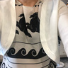 欧贝汐针织衫女开衫小坎肩披肩毛衣外搭空调罩衫短款开衫薄外套女 白色 均码 实拍图