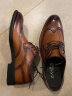 金利来（Goldlion）男鞋新款皮鞋男德比布洛克系带男士商务正装皮鞋男真皮婚鞋大小码 棕色 40 实拍图