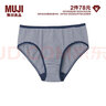MUJI MUJI 女式 罗纹编织 中腰短裤 内裤 藏青色条纹 L 实拍图