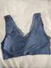 浪莎加肥内衣女士中老年200斤文胸薄款V领无缝裸氨运动大码内衣 蓝色 均码 实拍图