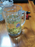 库铂钢化玻璃杯带把手棋牌室茶楼个人专用麻将茶杯耐高温防摔啤酒杯子 钢化款380ml东南西北中发 共6只 301-400ml 实拍图