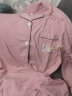 南极人女士睡衣女仿纯棉春秋长袖开衫休闲宽松大码夏季家居服套装可外穿 【纯色简约】粉色款  2XL(建议140-160斤) 实拍图