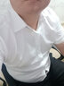 格润欧尚夏季休闲短袖衬衫男半袖纯色商务工装衬衣职业正装男装衬衫上衣 白短 4XL 实拍图