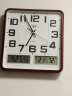 康巴丝（Compas）挂钟客厅 万年历温湿度时钟 简约方形日历石英钟表挂墙C2983 咖木 实拍图