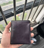 ANDSEEYOU品牌 钱包男 时尚短款手拿包 二折真皮钱夹 复古头层牛皮手工零钱包 竖款迷你小皮夹 黑色牛皮 实拍图