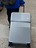 御旅磨砂前开口商务行李箱万向轮多功能拉杆箱男女潮流旅行箱登机箱 银色拉链 28英寸 实拍图