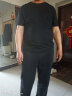 胖哥哥大码男装胖子短袖T恤丝光棉纯色加肥加大短袖男士休闲宽松 黑色 3XL（190-210斤） 晒单实拍图
