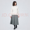 无印良品（MUJI）女式 弹力起毛 宽摆裙 休闲中长款A字半身裙子女款秋季 BE1P4C3A 灰色 M (160/66A) 实拍图