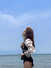柯帛泳衣女2021新款夏仙气韩国ins保守长袖防晒遮显瘦学生少女 黑色 XL ( 建议115-128斤 ) 实拍图