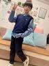 G.duck男童套装春装2026新款3-14岁中大童男孩学院风衬衫马甲裤子三件套 衬衣+裤子+背心 150cm 实拍图