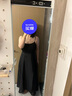 UR夏季新款女装复古风优雅小黑裙廓形连衣裙UWJ740033 正黑 XL 实拍图