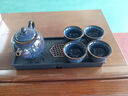 瓷牌茗茶具（cipaiming teaset） 茶具套装小套功夫茶壶便携一壶四杯家用会客泡茶器小茶台 《秘色黄哥窑》西施四禅杯磁石盘 实拍图