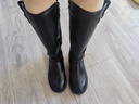 百思图冬新款扣带加绒厚底骑士靴小个子高筒靴女长靴W0819DG4 黑色 38 实拍图