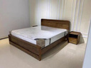 北欧实木床双人床家用现代简约出租房单人床主卧室轻奢高箱储物床 实木单床[默认胡桃色] 1500mm*2000mm 框架结构 实拍图