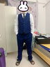 罗蒙西服套装男士商务修身西装男职业正装小西服新郎伴郎结婚礼服外套 藏青单扣【西服+西裤+马甲+衬衫 3XL /185【145-160斤】+7件礼品 实拍图