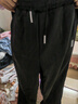 猫霓裤子男秋冬季潮流宽松加绒直筒裤黑色男裤工装裤运动休闲西长裤 黑色+黑色（加绒款） XL 【建议体重110-140斤左右】 实拍图