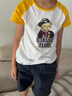 Classic Teddy儿童短袖男童T恤女童上衣夏季新款童装宝宝衣服半袖夏装1 棒球帽子熊同色插肩杏黄 140 实拍图