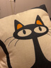 欣嘉妍 抱枕靠垫含芯 亚麻手感靠枕沙发床头靠垫腰枕礼品可定制 可拆洗 黑喵喵42*42cm 枕芯+枕套 实拍图
