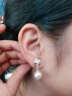 施洛尼S925银珍珠耳钉女日韩版大气质耳环耳坠长款耳夹结婚礼物送妈妈 双圆珍珠耳夹一对-无耳洞 实拍图