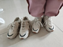 回力真皮摇摇鞋女新款秋季女士运动鞋时尚网面百搭软底老爹鞋网鞋 008-1米色/皮面 38 实拍图
