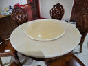 皇家路易斯 欧式实木雕花大理石圆形饭桌带转盘家用小户型别墅餐厅家具餐桌 仿古色（配天然石面+转盘） 1.35米（单餐桌） 实拍图
