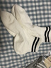 无印良品 MUJI 男式 合脚直角 足底起绒 短袜 袜子男袜DAD09A1A短筒休闲袜 米白色条纹 25-27cm 实拍图