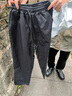 毅訫裤子男春夏秋季潮流宽松运动休闲裤阔腿西装裤男生直筒黑色九分裤 黑色 M 建议80-100斤 实拍图