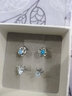 丝芙蒂999银饰品四叶草耳钉女足银简约小巧冷淡风耳饰品不易过敏送女友 999银四维耳钉（蓝钻） 实拍图