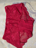 金三塔商场同款金三塔桑蚕丝真丝内裤女士中腰透气蕾丝花边平角内裤 大红 1条 L 实拍图