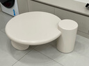汇优隆法式创意白色茶几客厅家用奶油风小户型圆形设计感茶桌现代简约 极简圆形茶几米白90cm+灯光 实拍图