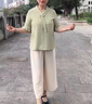 俞兆林（YUZHAOLIN）妈妈装套装夏季新款中老年女装老太太时尚休闲两件套老年女装夏季 蓝色（+黑色阔腿裤） 2XL （建议105-115斤） 实拍图