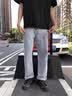 NASAMITOO官方潮牌牛仔裤男女款春秋季宽松直筒青少年大码休闲阔腿长裤子男 628浅蓝色（小熊款） L (推荐体重120-140斤） 实拍图