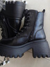 达芙妮马丁靴女内增高短靴百搭粗跟高跟黑色加绒女靴4623607126黑色37 实拍图