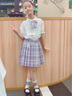 jk裙套装全套夏季儿童学院风班服夏天半身短裙女童10岁裙子粉色格子裙 独角兽套装(没有包包) 150cm 实拍图