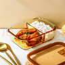希乐扣饭盒微波炉加热专用碗上班族带饭餐盒玻璃保鲜盒分隔便当盒 琥珀色三隔1040+汤碗720+包+餐具 实拍图