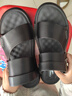 卡帝乐鳄鱼夏季男士凉鞋真皮软底防滑沙滩鞋新款休闲潮流外穿两用牛皮凉拖鞋 黑色 43 实拍图
