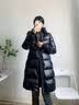 高梵黑金鹅绒服女王3.0八格收腰羽绒服女中长款冬厚外套 黑色 S 实拍图